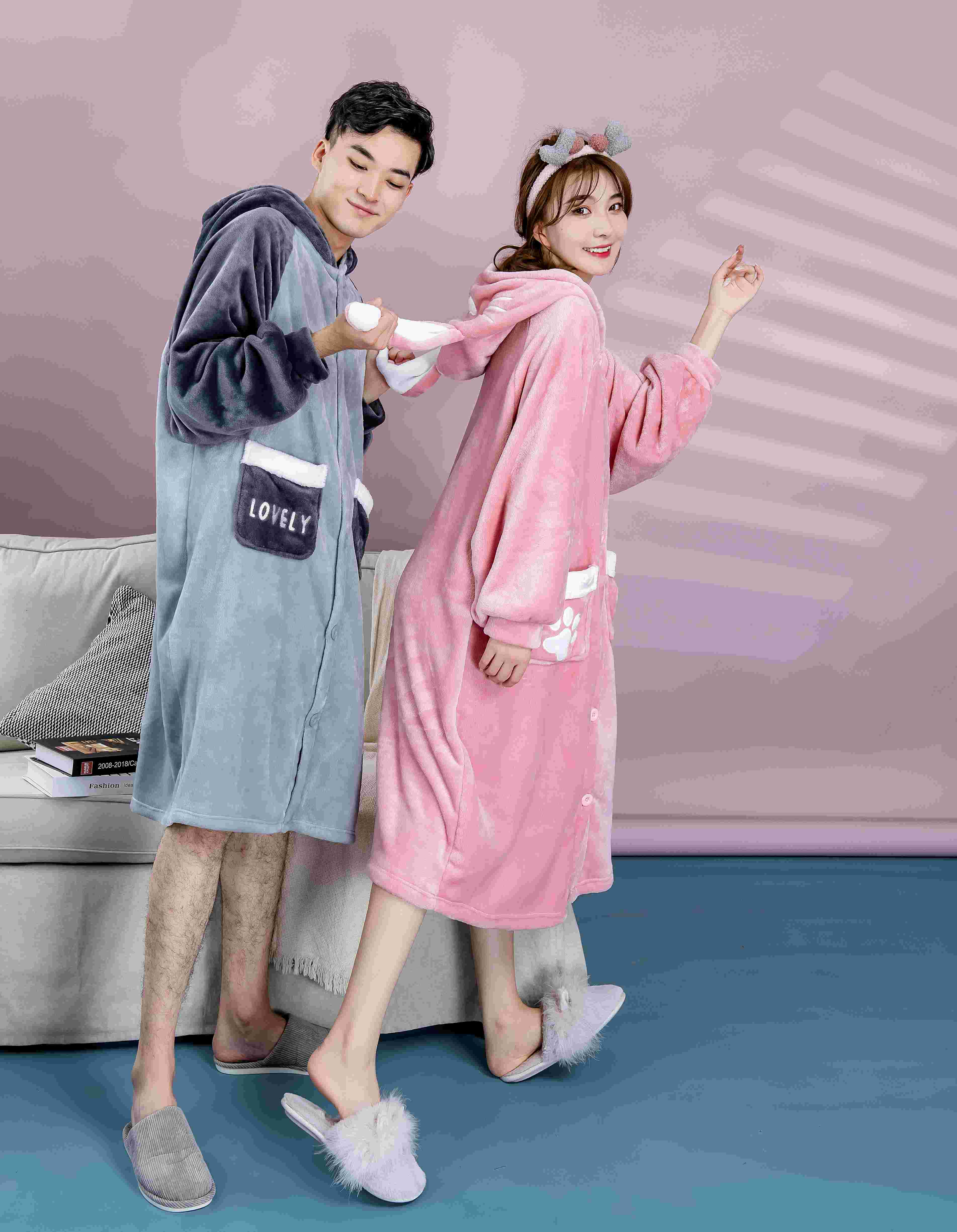 法兰绒睡袍
